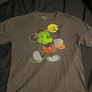 Disney Brown T-Shirt with Halloween Mickey Design